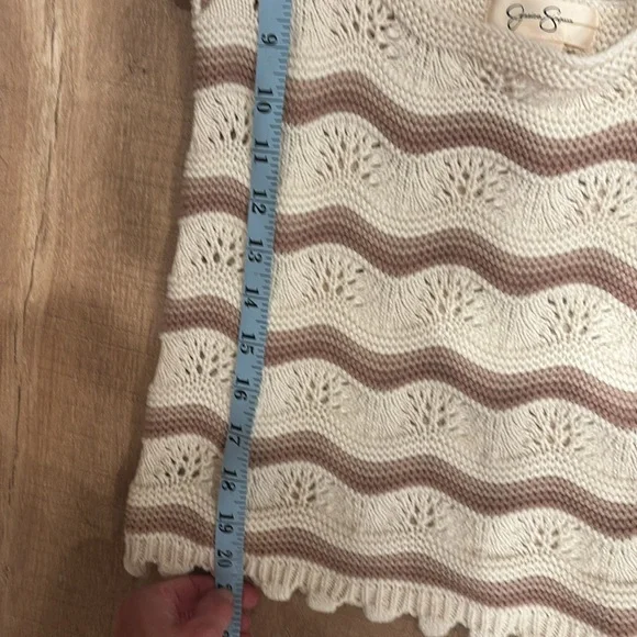 Crochet knit woven cap sleeve blouse tank cute - Picture 4 of 4